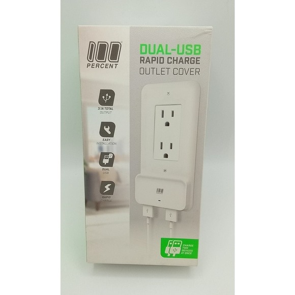 100 Percent Dual USB Port Smart Faceplate Charger - Picture 2 of 3